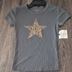 Arizona Jean Company Kids Blue Tee with Leopard Star